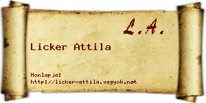 Licker Attila névjegykártya